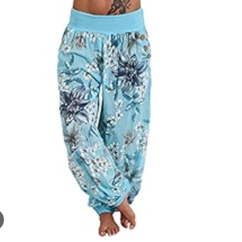 Floral Green Harem Pants